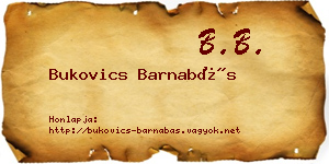 Bukovics Barnabás névjegykártya