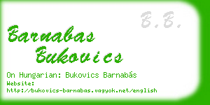 barnabas bukovics business card